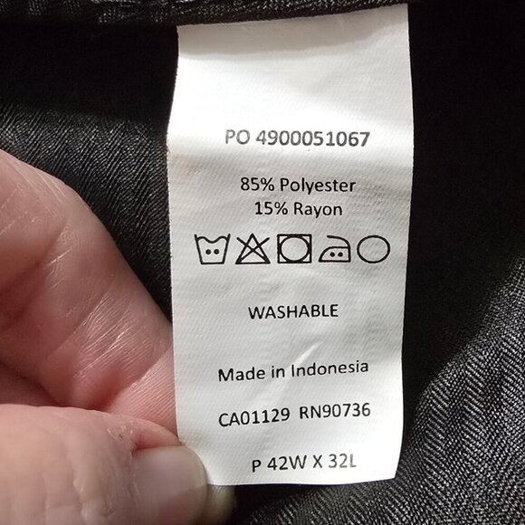 Ralph Ralph Lauren Navy Windowpane Straight Leg Cuffed Dress Pants Sz 42x29 - Picture 10 of 10